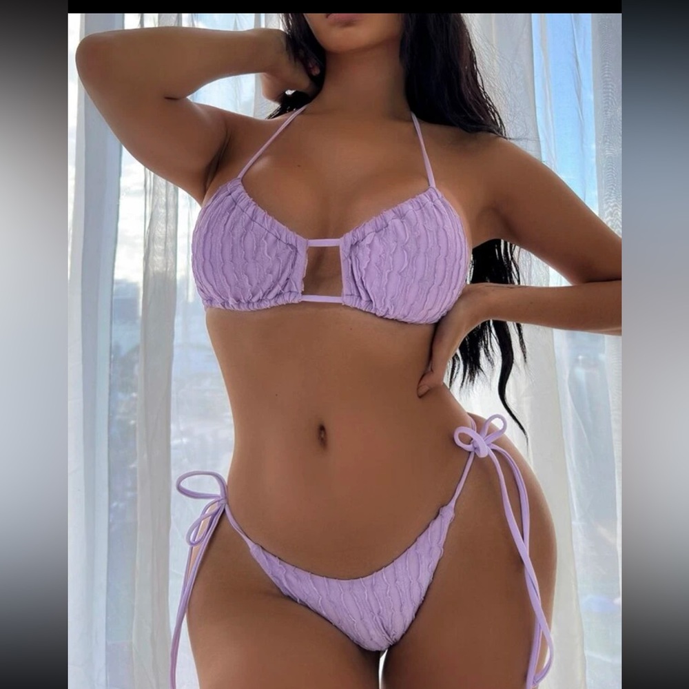 Ruffled Bikini Halter Set